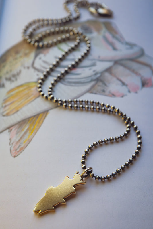 the Trout Necklace (brass)