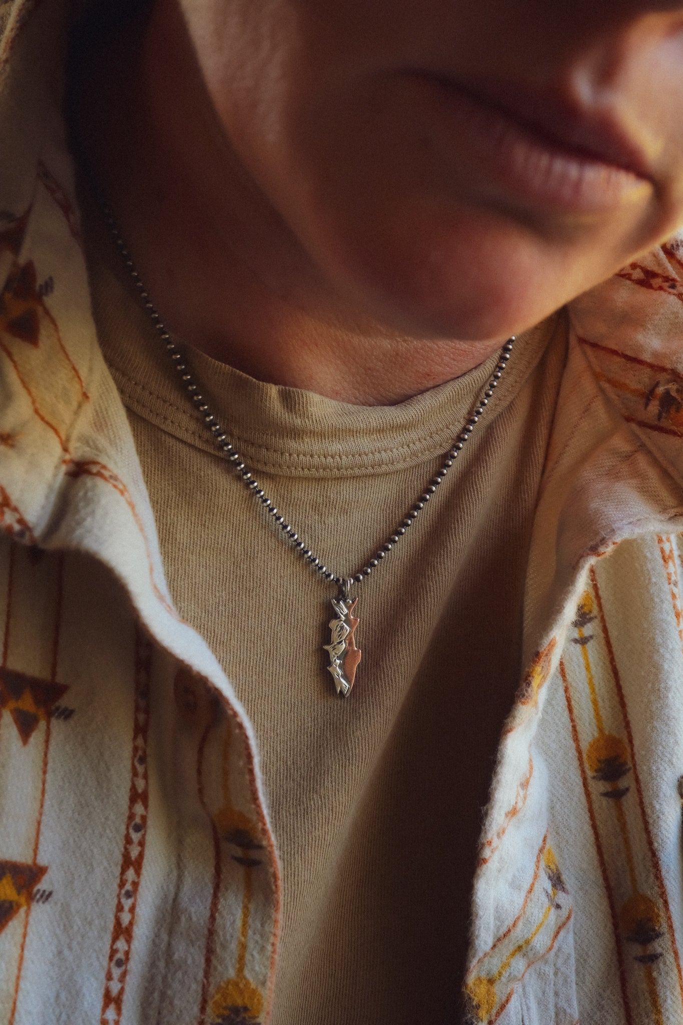 the Mountain Trout Necklace (copper + sterling silver)