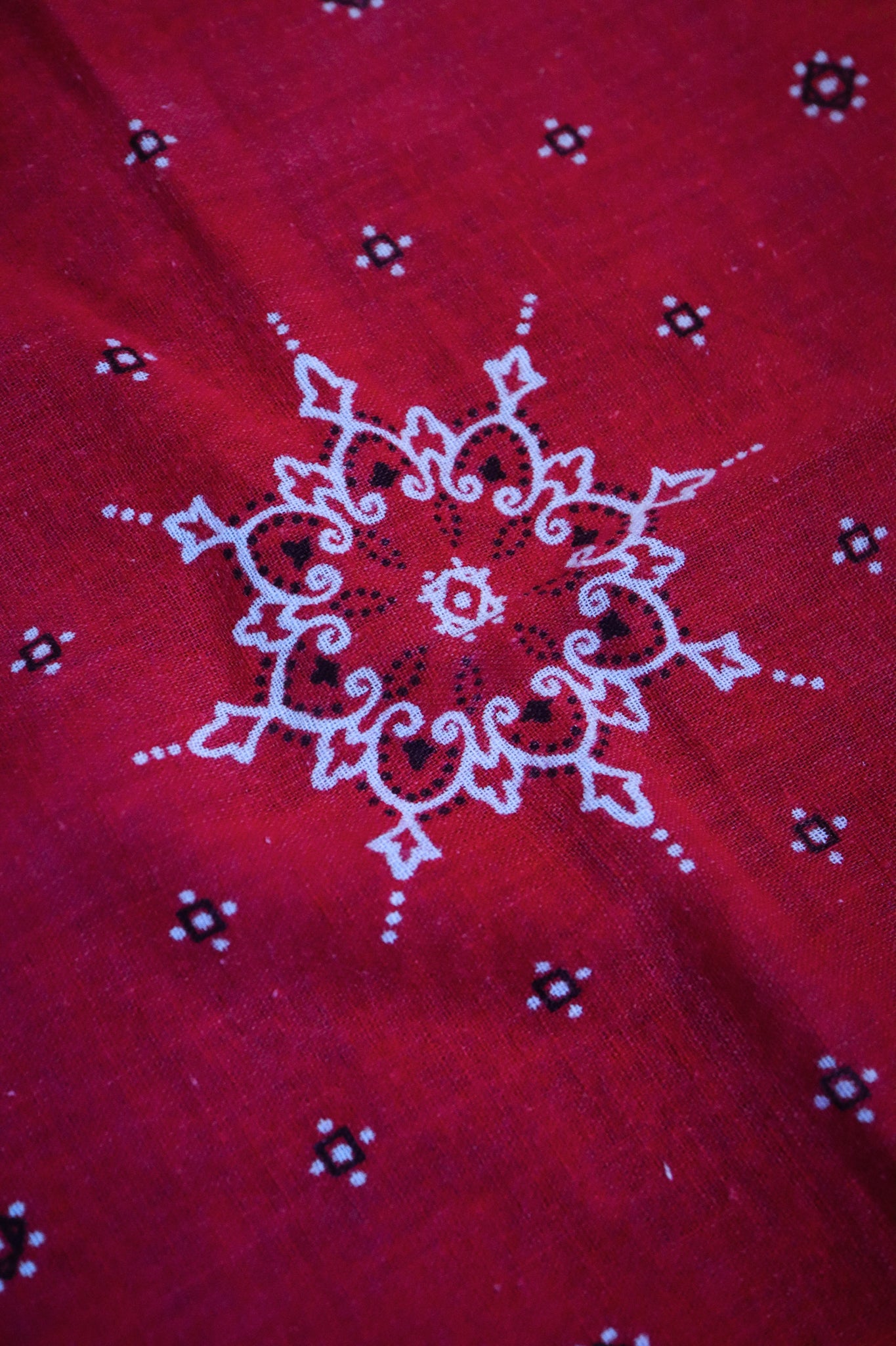 Vintage 1950’s-60’s Rare Pattern Red Eureka Brand Fast Color Bandana