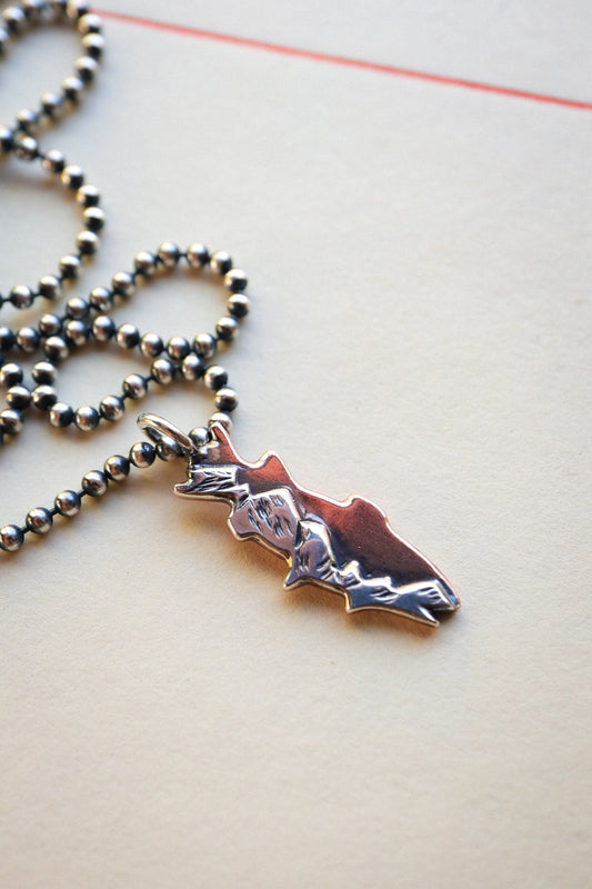 the Mountain Trout Necklace (copper + sterling silver)