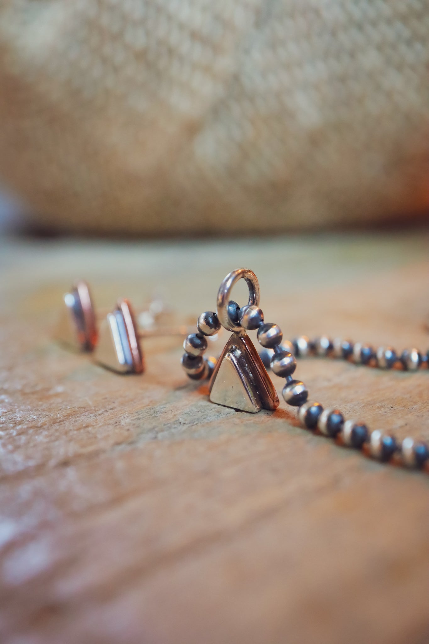 the Geo Mountain Necklace (copper + silver)