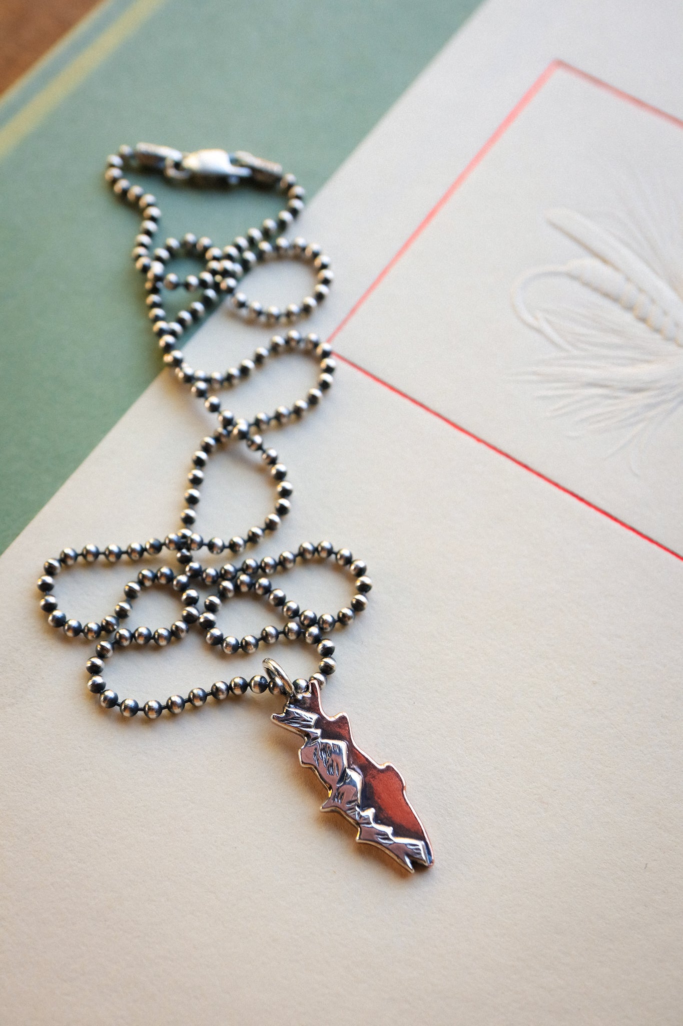 the Mountain Trout Necklace (copper + sterling silver)