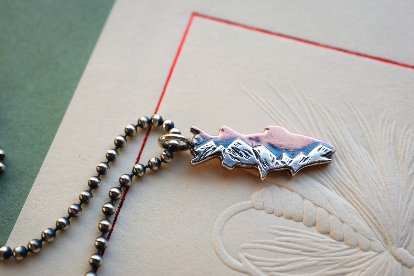 the Mountain Trout Necklace (copper + sterling silver)