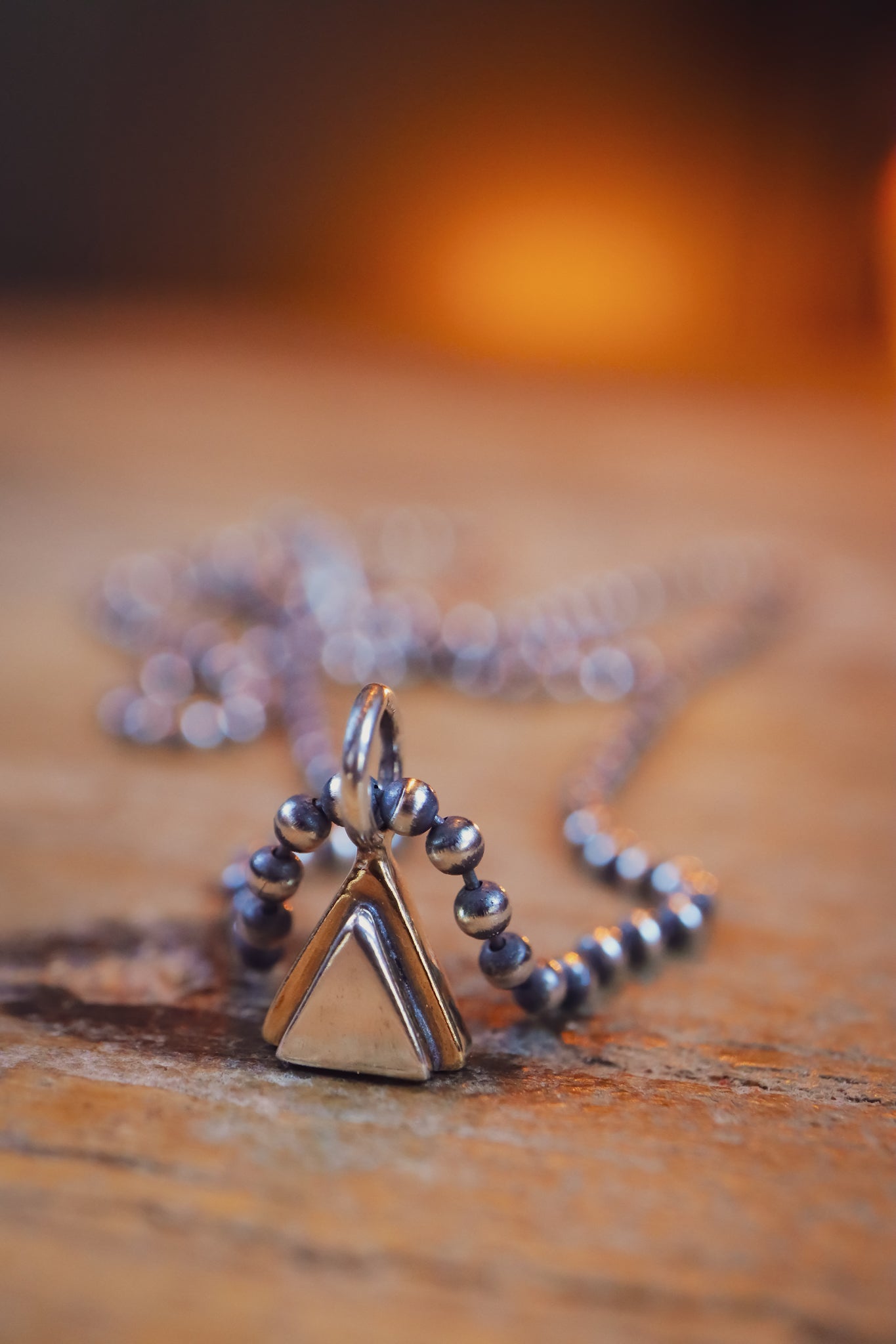 the Geo Mountain Necklace (brass + silver)