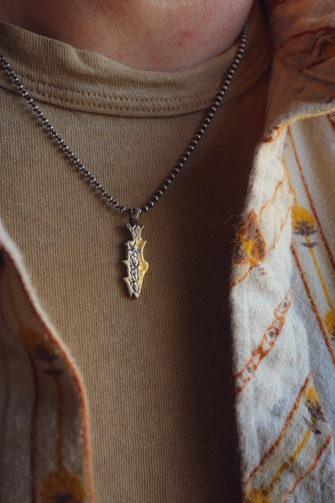 the Mountain Trout Necklace (brass + sterling silver)