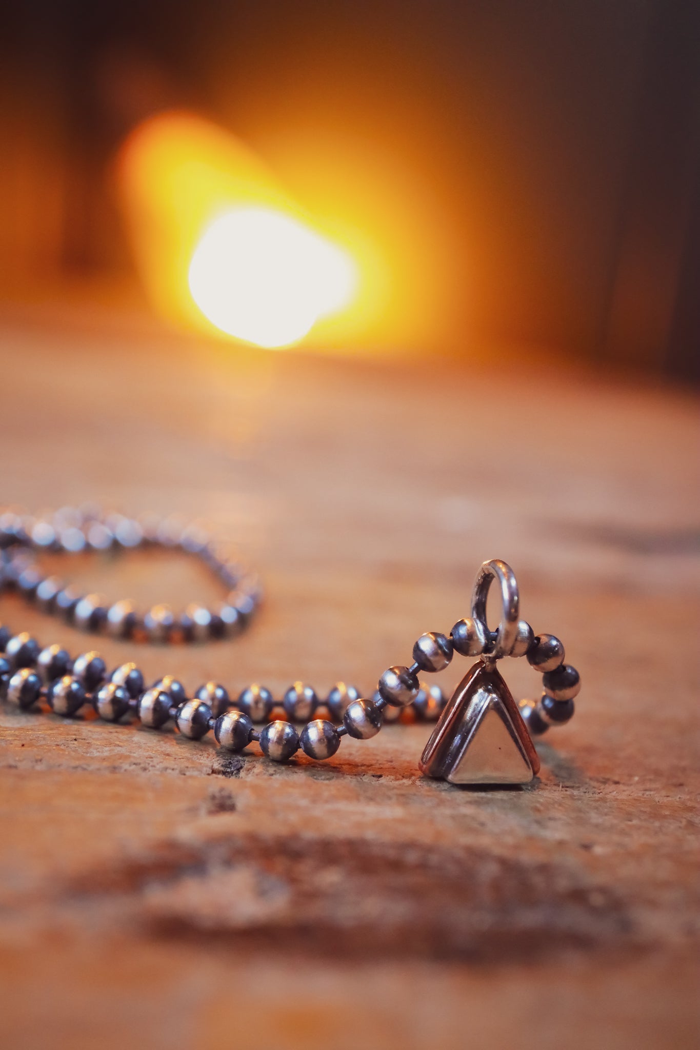 the Geo Mountain Necklace (copper + silver)