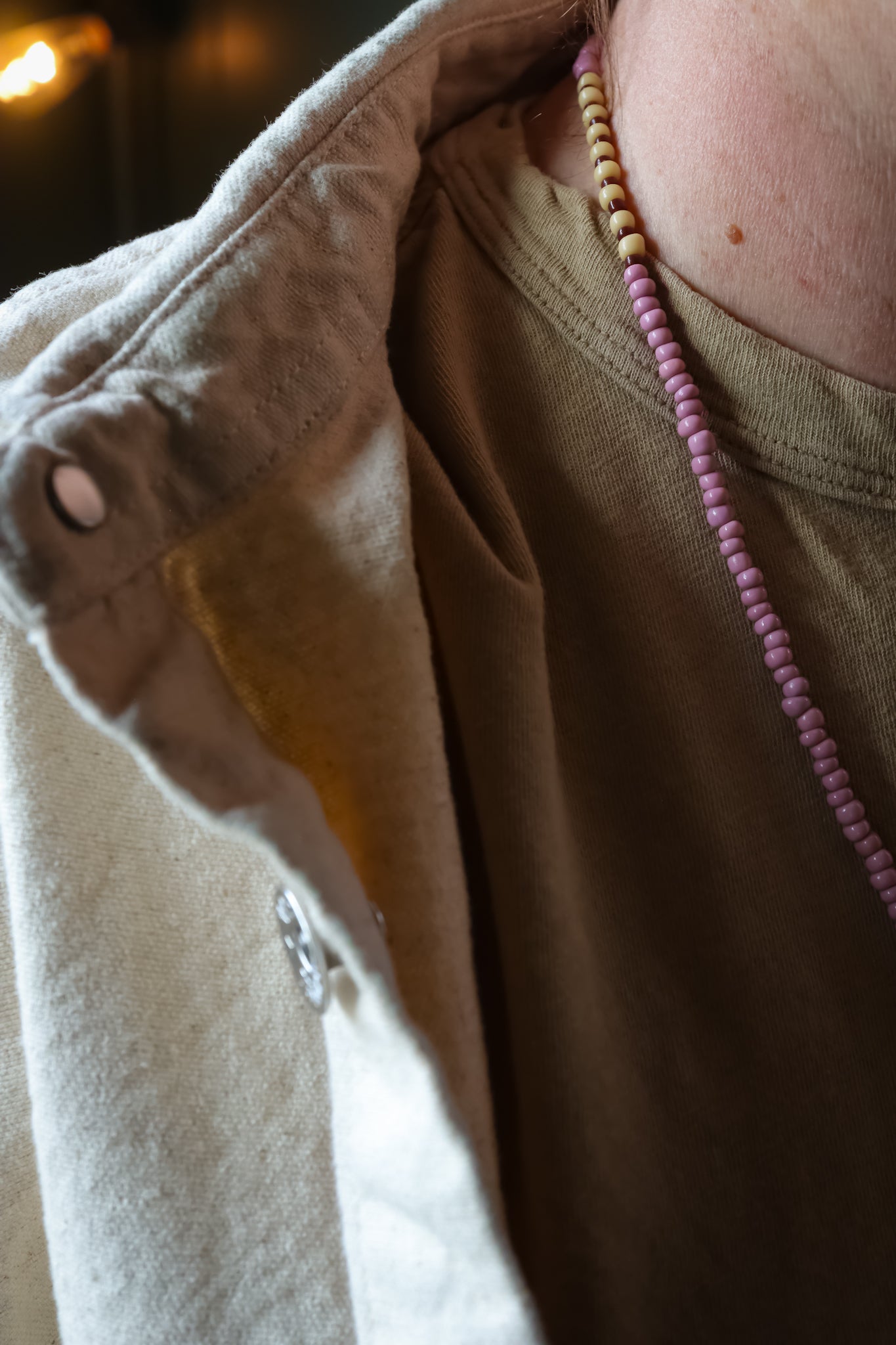 the Stay Wild Wolf Track Beaded Necklace (copper)