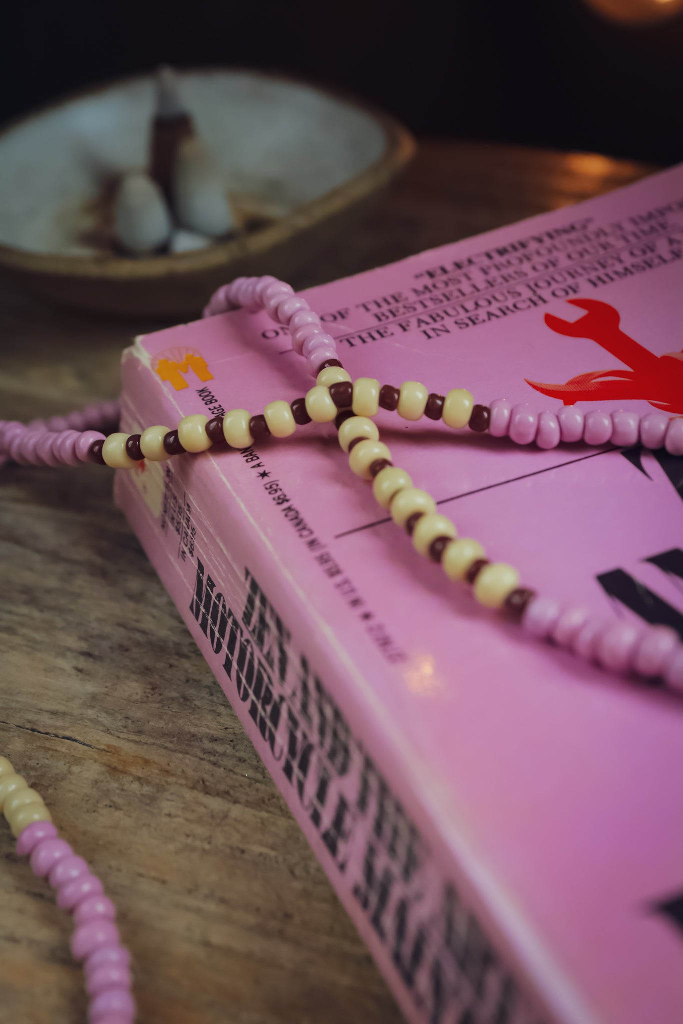 the Stay Wild Wolf Track Beaded Necklace (copper)