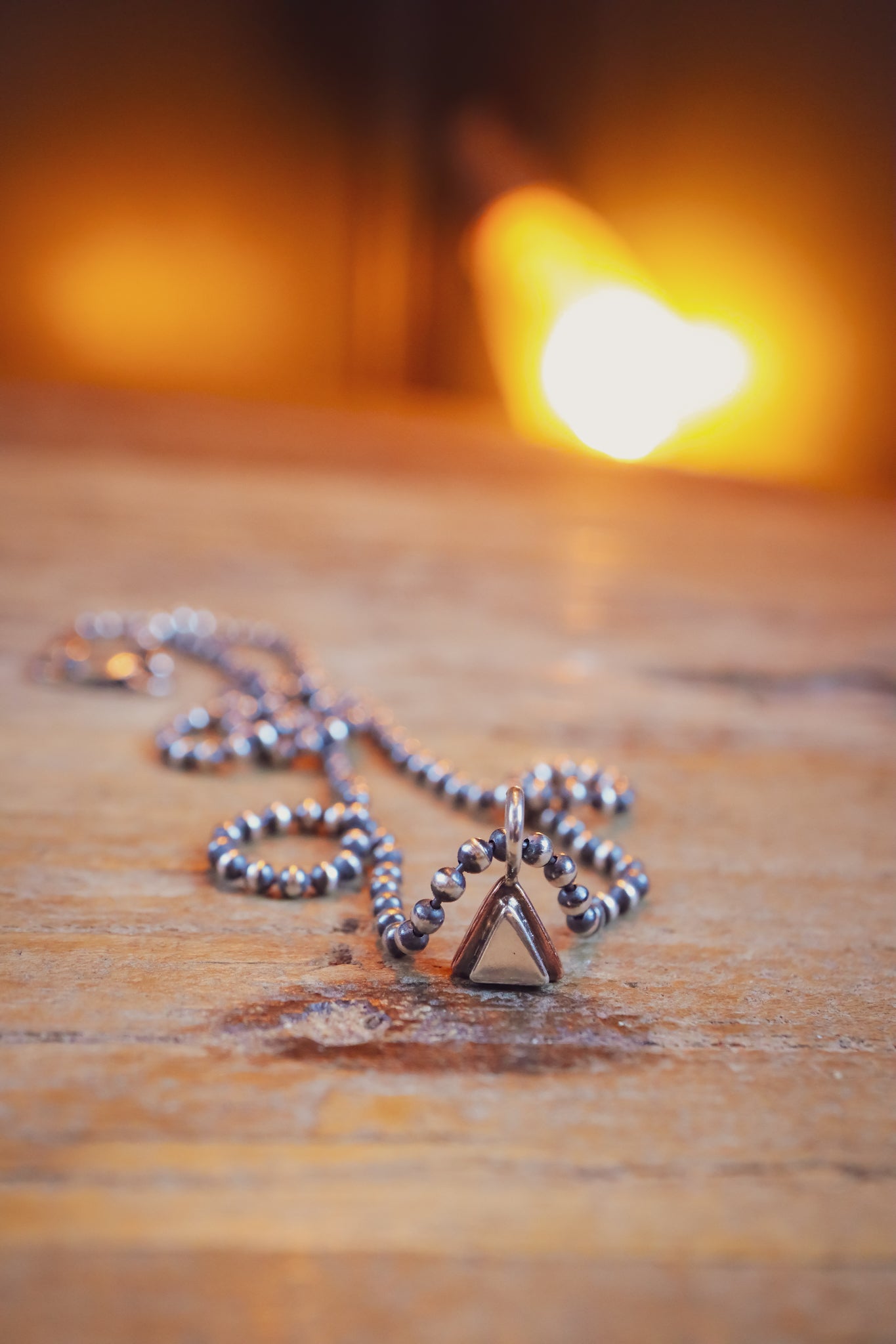 the Geo Mountain Necklace (copper + silver)