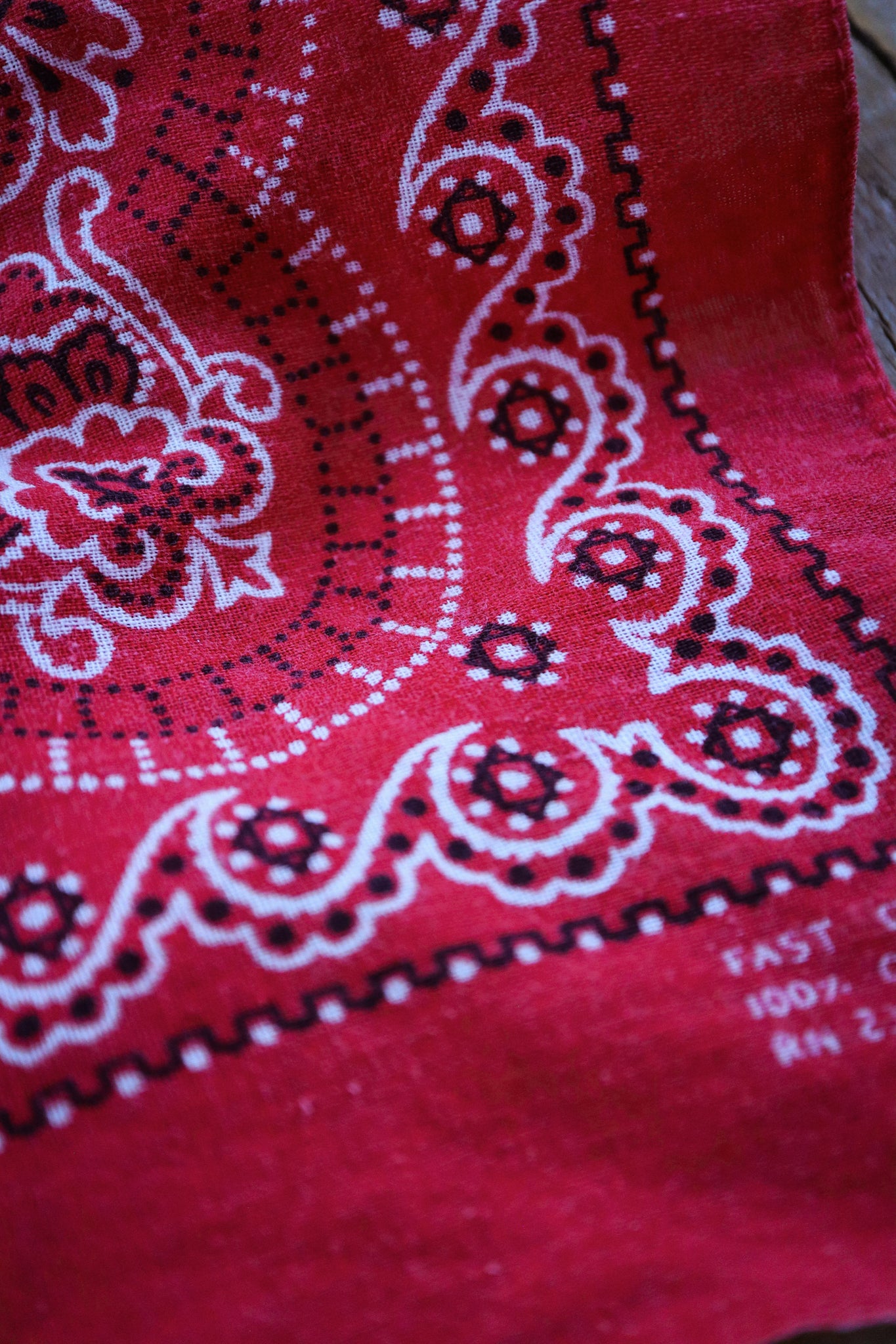 Vintage 1950’s-60’s Rare Pattern Red Eureka Brand Fast Color Bandana