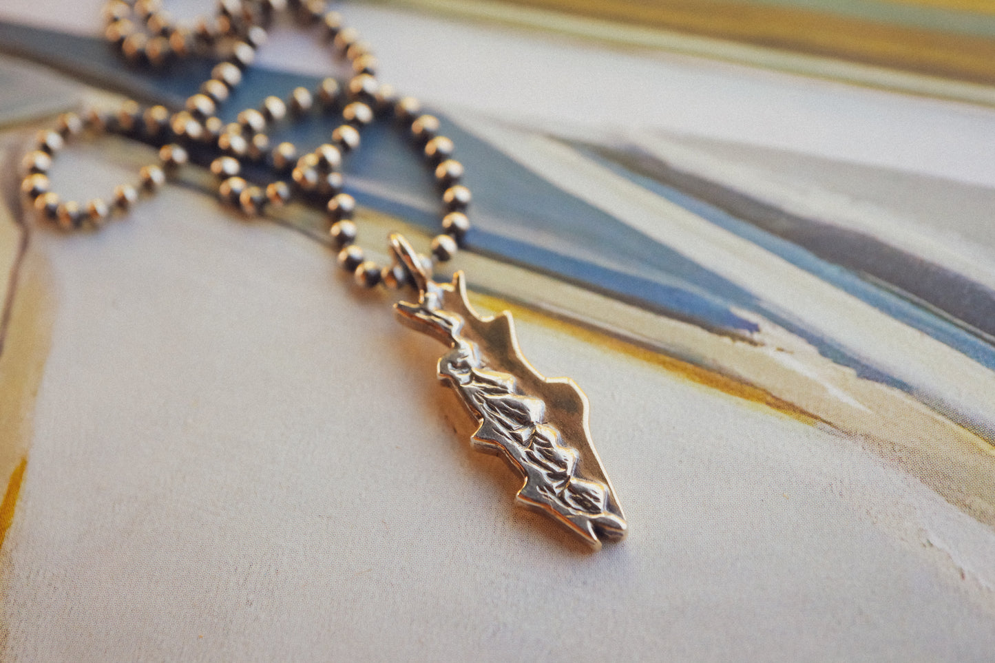 the Mountain Trout Necklace (brass + sterling silver)