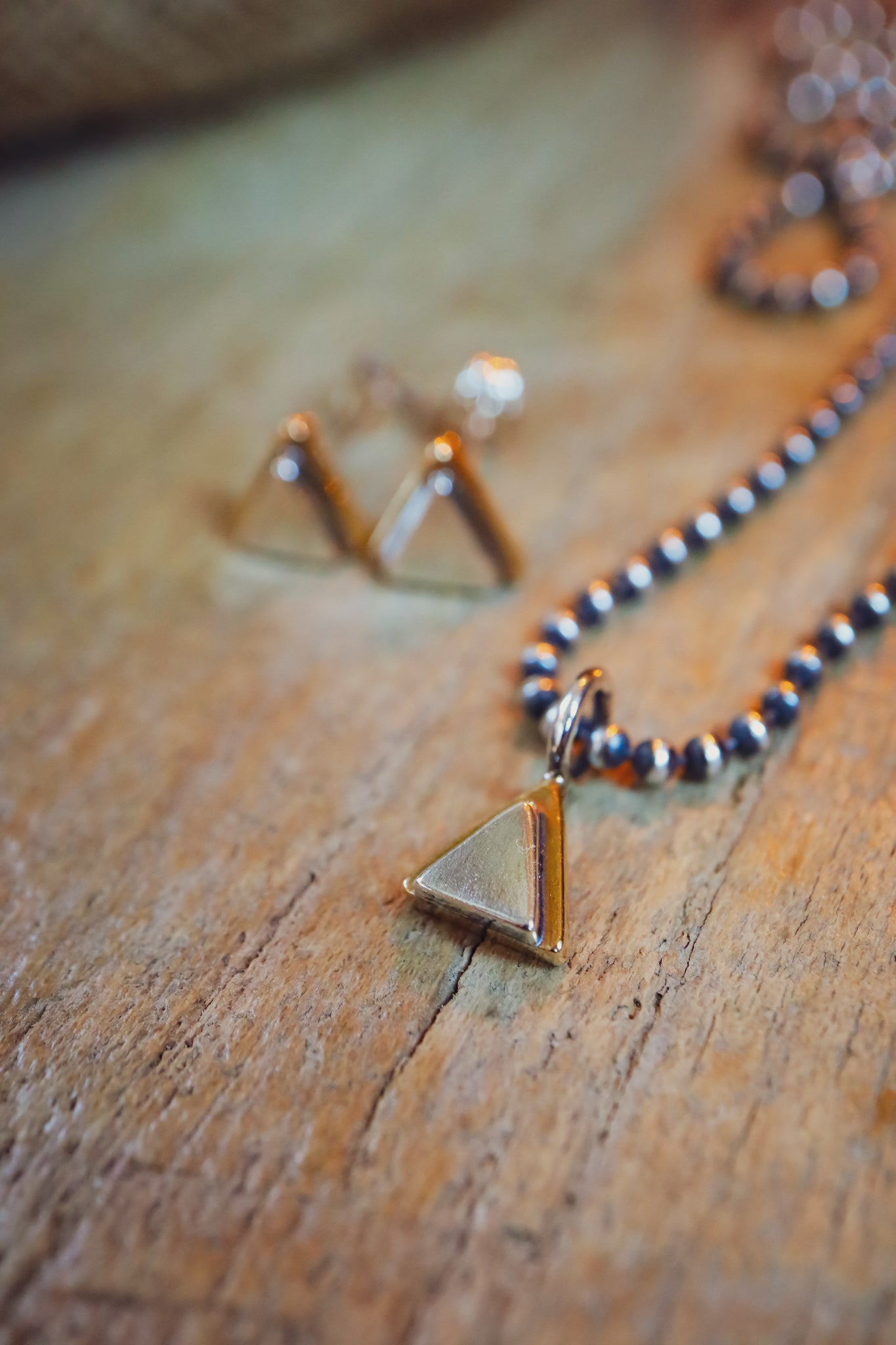 the Geo Mountain Necklace (brass + silver)