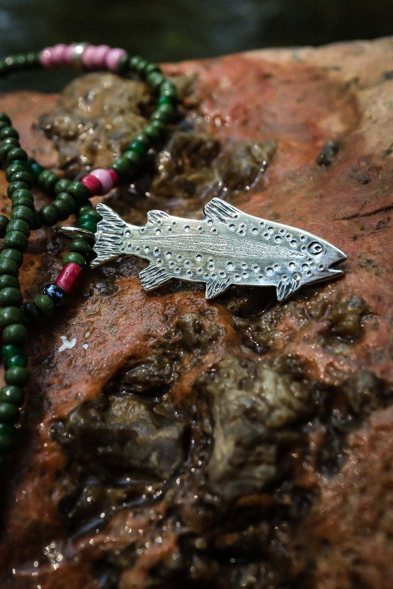 the Trout Bum Necklace (Rainbow Trout)