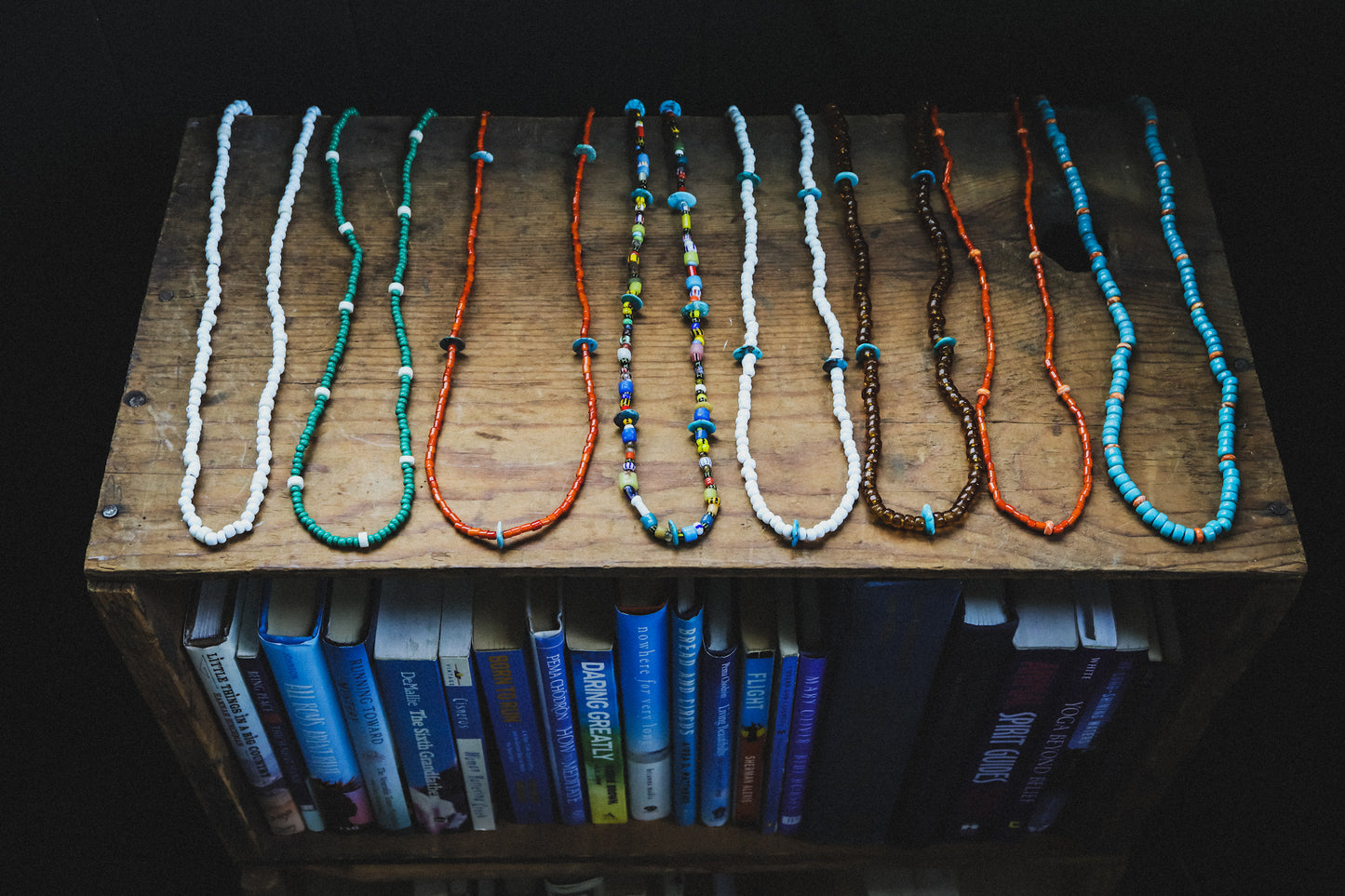 the Endless Summer Necklace (Italian glass + Kingman turquoise)