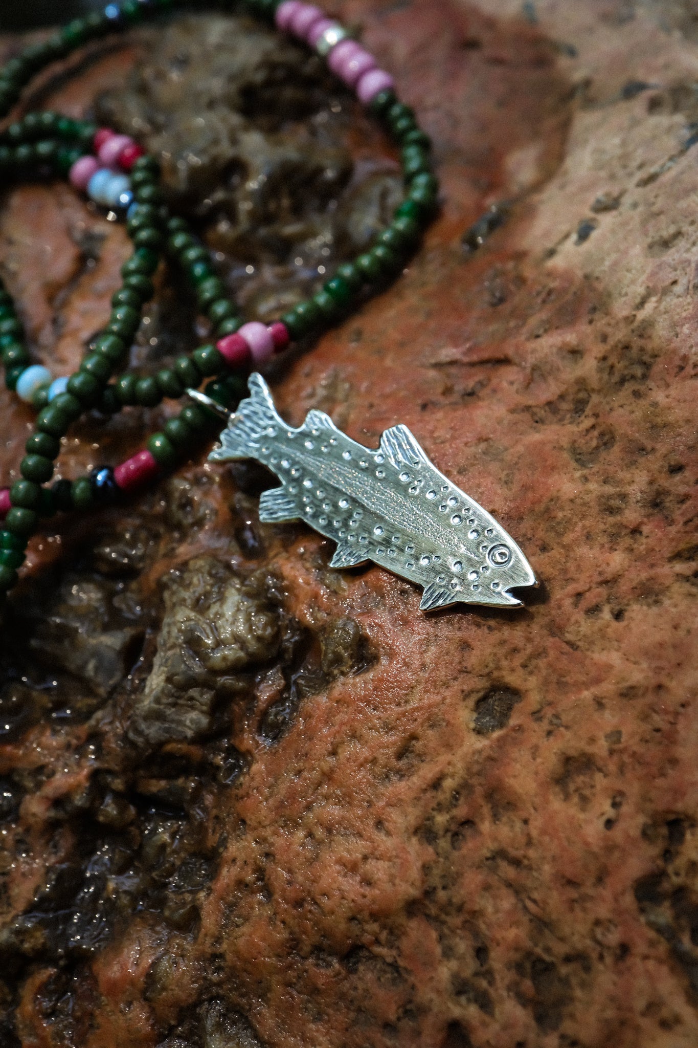 the Trout Bum Necklace (Rainbow Trout)