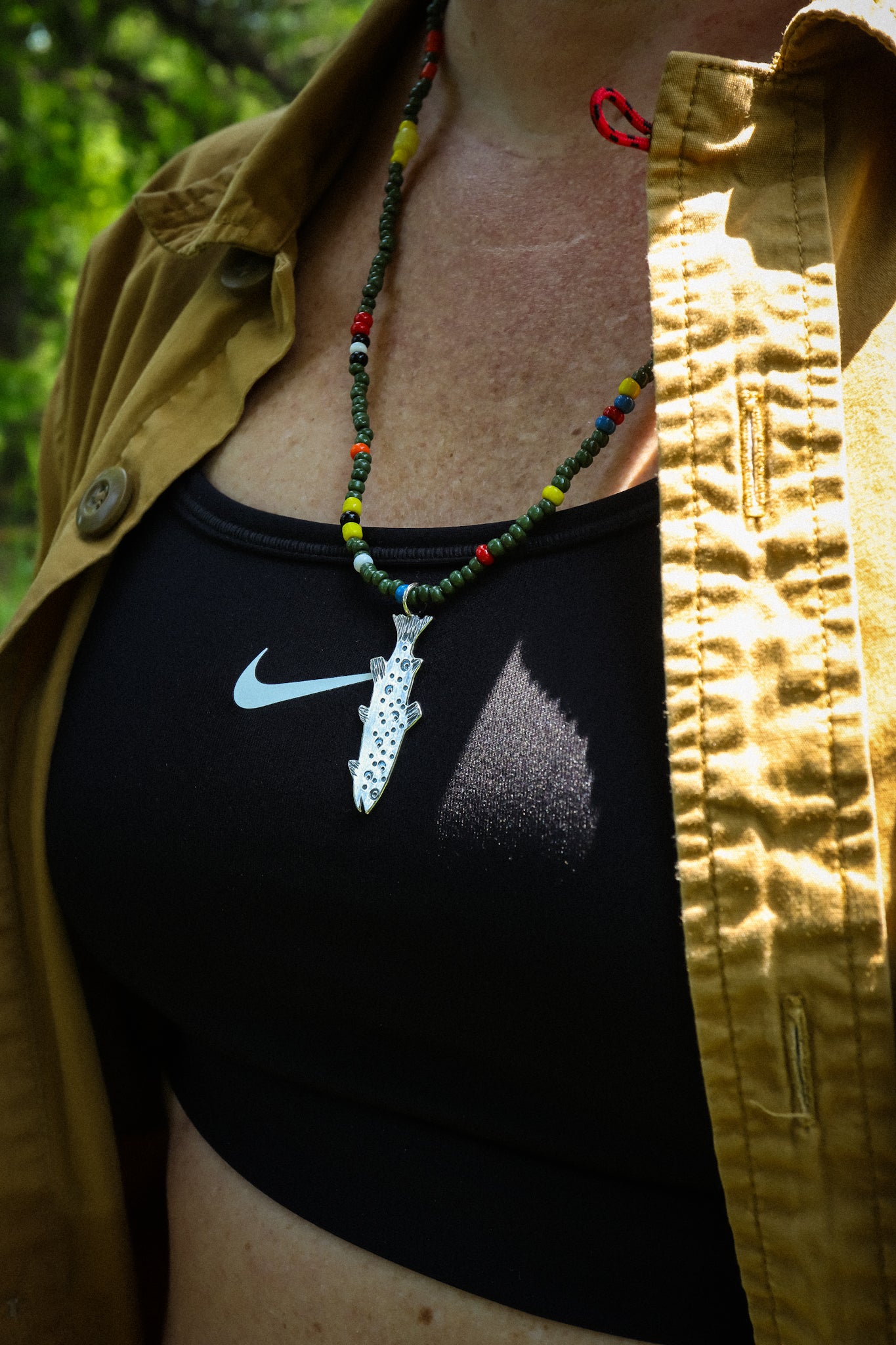 the Trout Bum Necklace (Brook Trout)