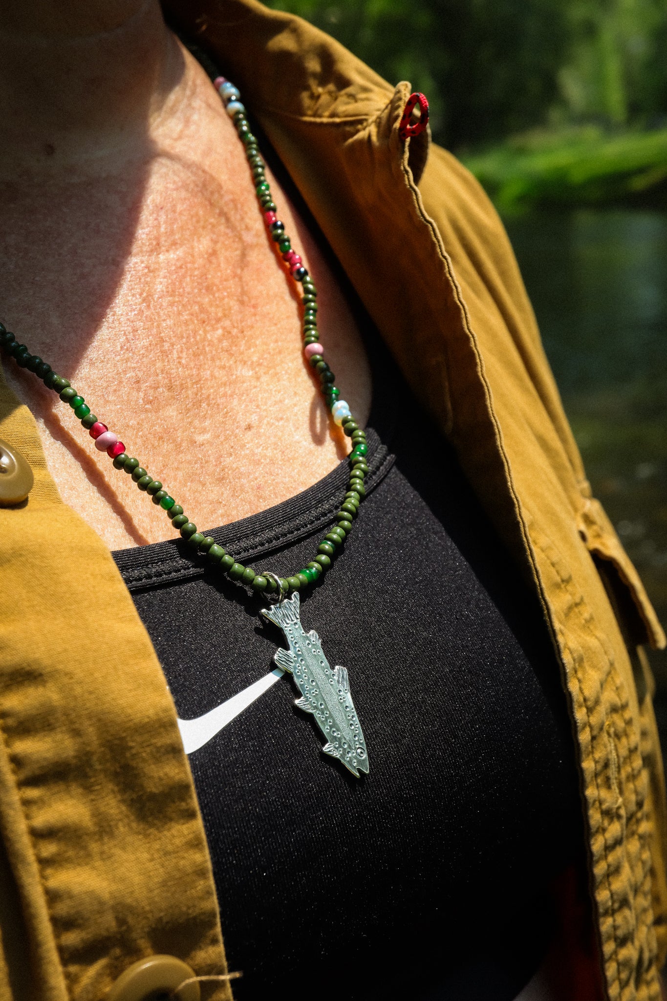 the Trout Bum Necklace (Rainbow Trout)