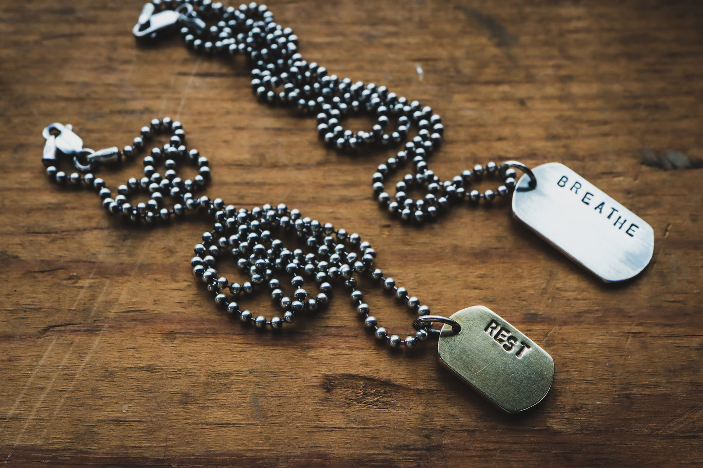 the Words Matter Dog Tag Necklace