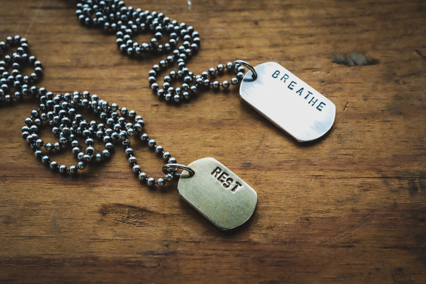 the Words Matter Dog Tag Necklace